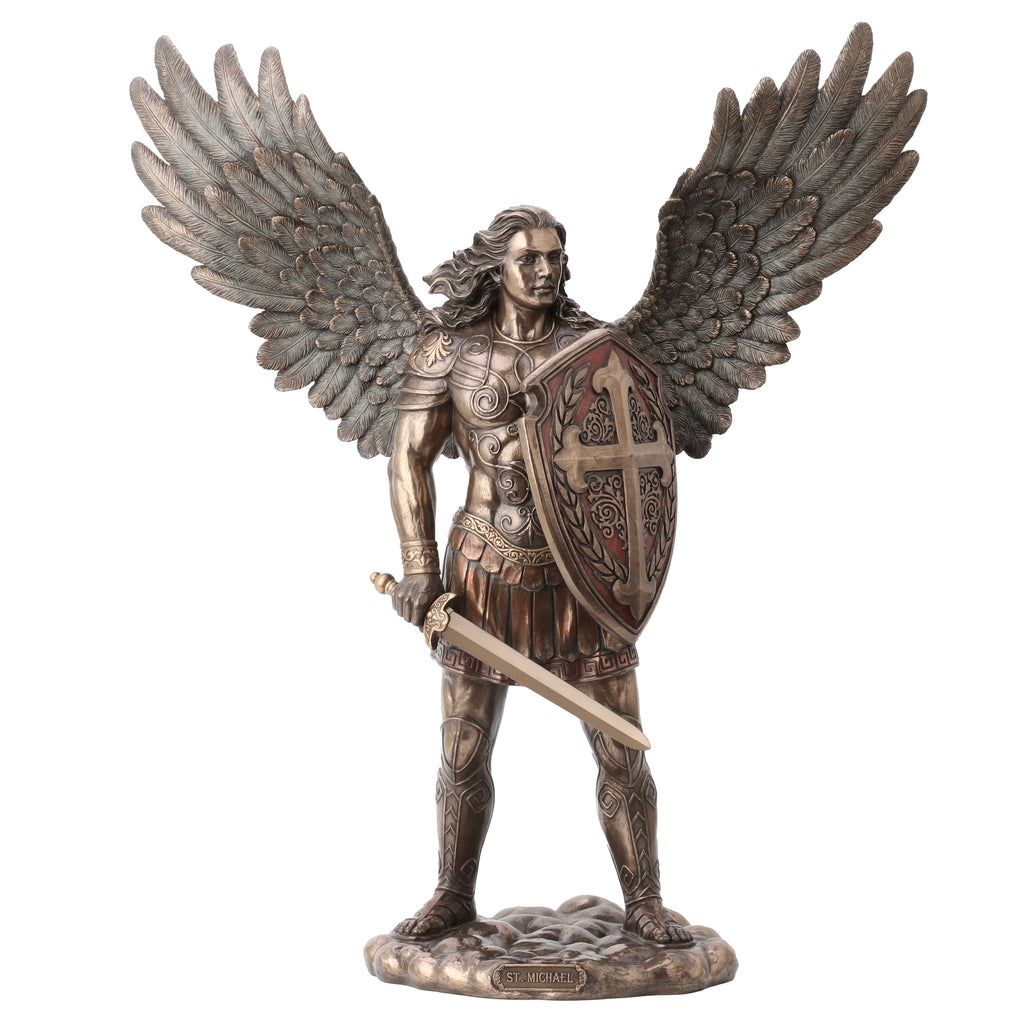 Archangel Michael with Sword and Shield — Bronze-Finish Statue, 73 cm – view 1