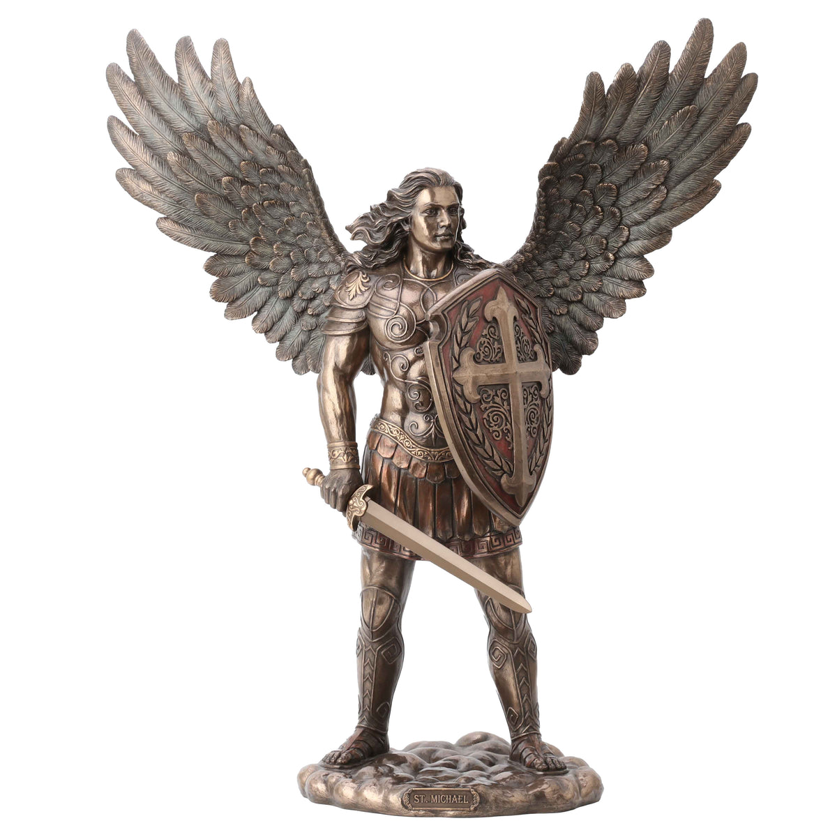 Archangel Michael with Sword and Shield — Bronze-Finish Statue, 73 cm – view 1