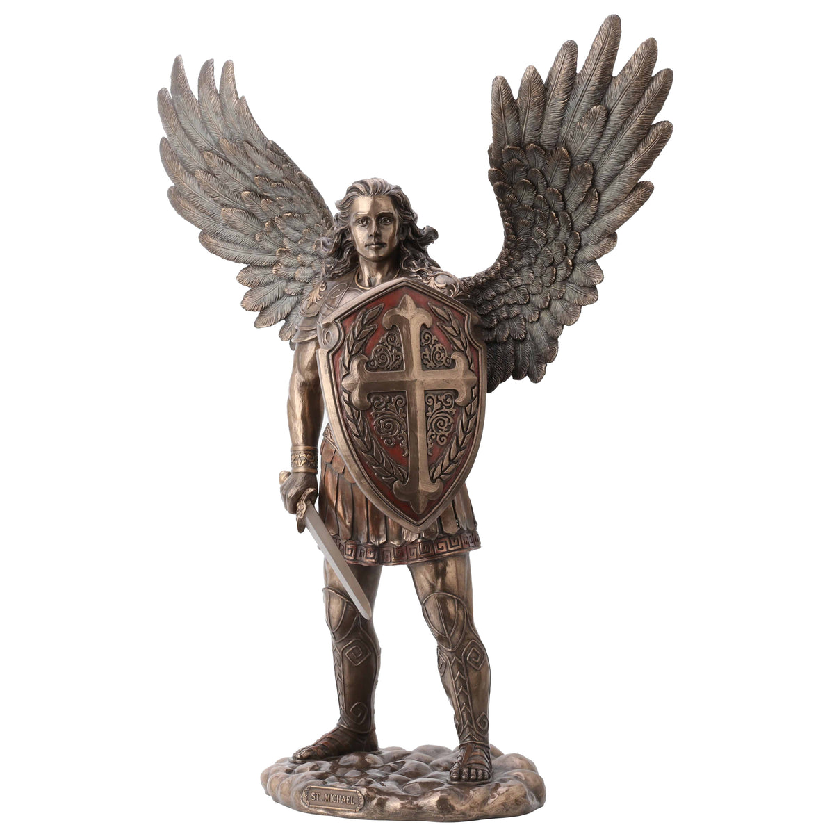 Archangel Michael with Sword and Shield — Bronze-Finish Statue, 73 cm – view 2