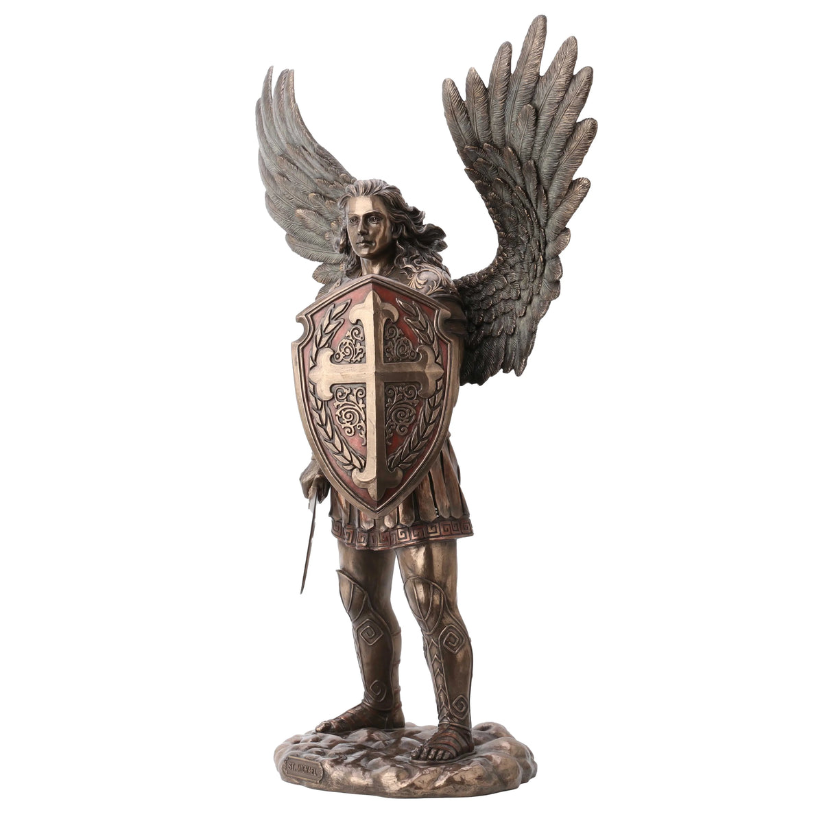 Archangel Michael with Sword and Shield — Bronze-Finish Statue, 73 cm – view 3