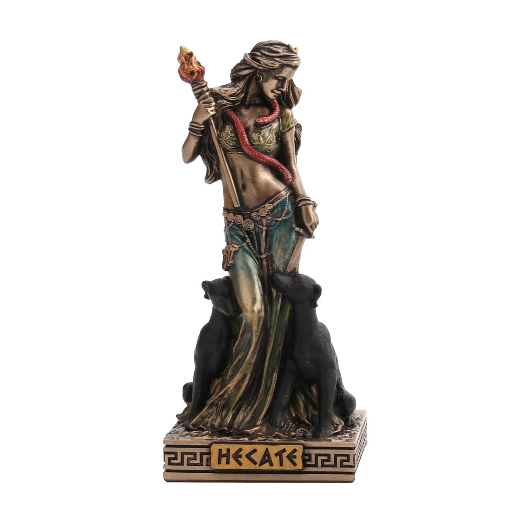 Hecate, Goddess of Magic – Bronze-Finish Resin Statue – 9 cm – view 1