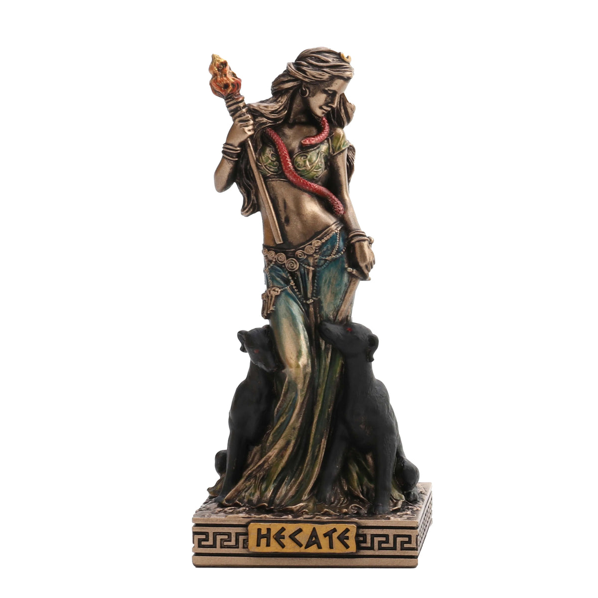 Hecate, Goddess of Magic – Bronze-Finish Resin Statue – 9 cm – view 1