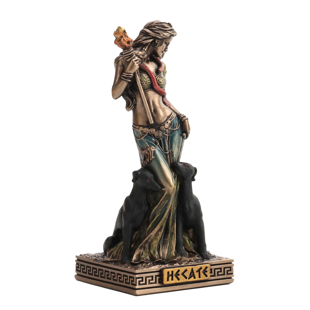 Hecate, Goddess of Magic – Bronze-Finish Resin Statue – 9 cm – view 2