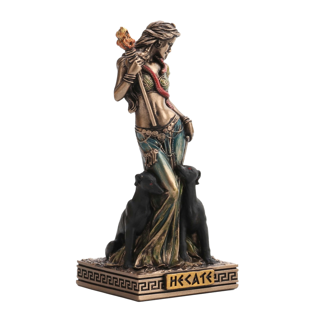Hecate, Goddess of Magic – Bronze-Finish Resin Statue – 9 cm – view 2