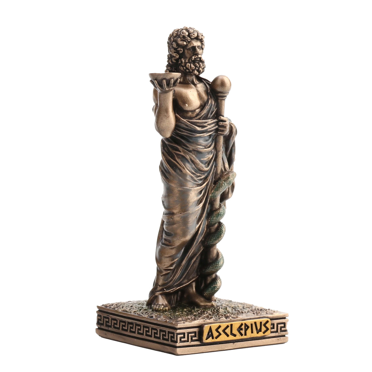 Asclepius — God of Medicine — Bronze-Finish Statue – 9 cm – view 2