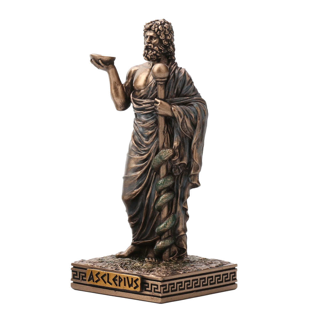 Asclepius — God of Medicine — Bronze-Finish Statue – 9 cm – view 3