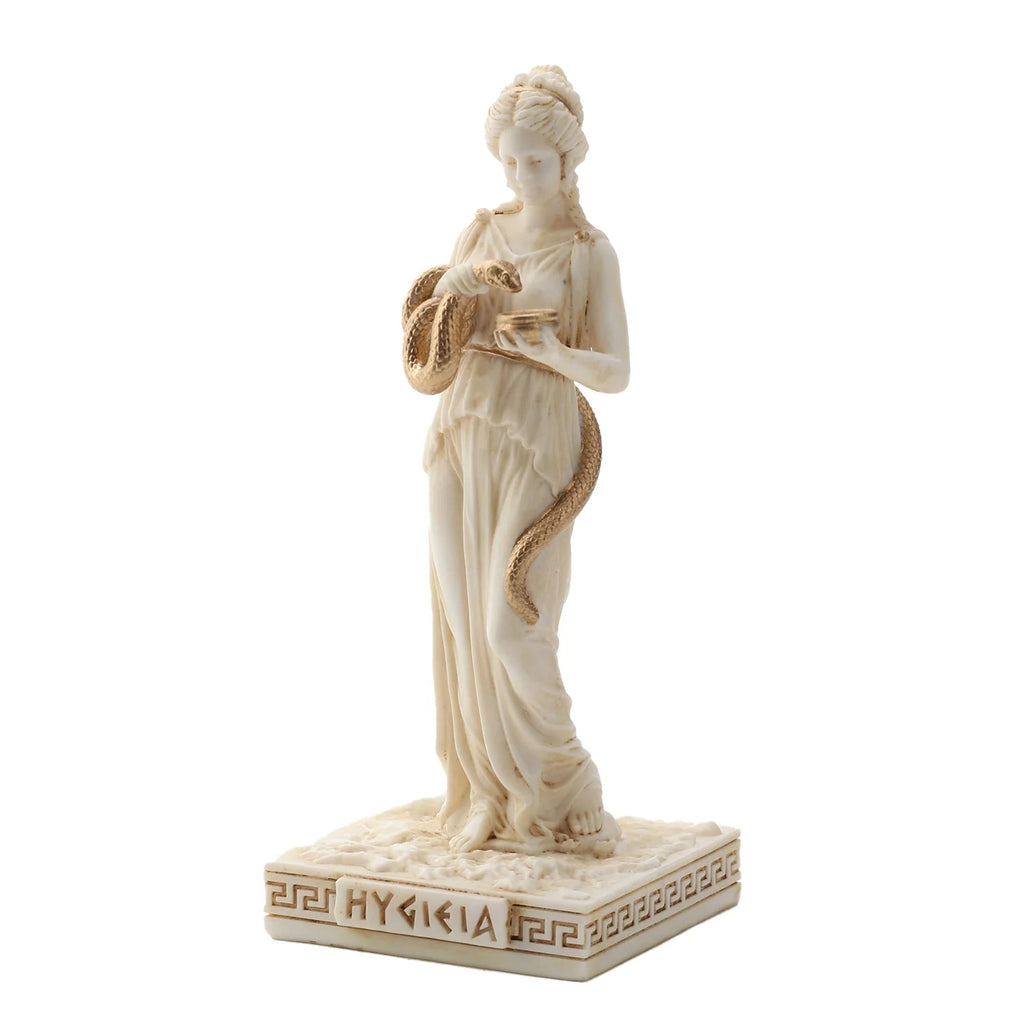 Hygieia, Goddess of Health – White Statue – 9.2 cm – view 2