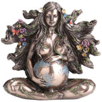 Gaia — Pregnant Mother Earth with Butterflies — Bronze Finish Statue, 12.5 cm – view 1