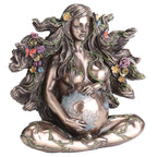 Gaia — Pregnant Mother Earth with Butterflies — Bronze Finish Statue, 12.5 cm – view 2