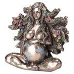 Gaia — Pregnant Mother Earth with Butterflies — Bronze Finish Statue, 12.5 cm – view 4