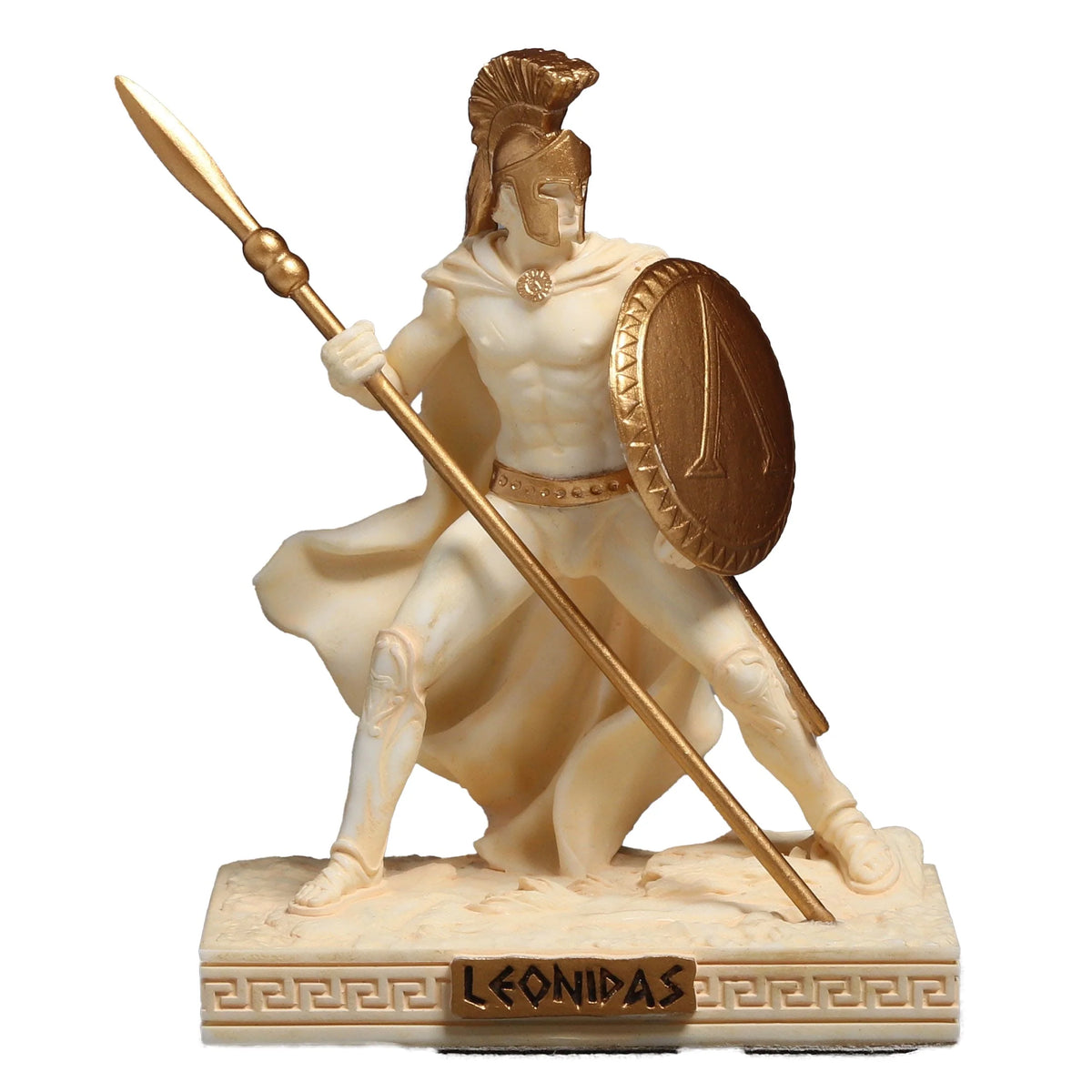 Leonidas — King of Sparta — White and Gold Statue – 7.2 cm – view 1