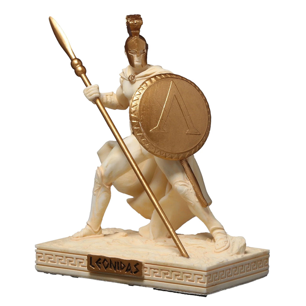 Leonidas — King of Sparta — White and Gold Statue – 7.2 cm – view 2