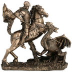 Saint George and the Dragon – Bronze-Finish Resin Statue – 17 cm – view 1