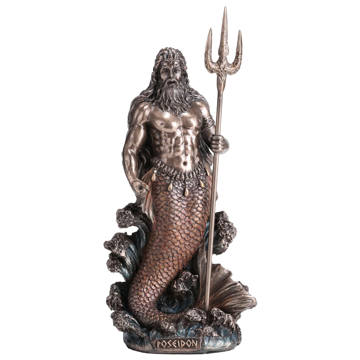 Poseidon – God of the Sea – Bronze-Finish Statue – 18 cm – view 1