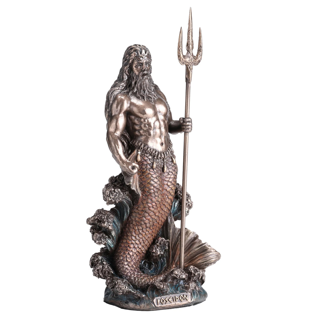 Poseidon – God of the Sea – Bronze-Finish Statue – 18 cm – view 2
