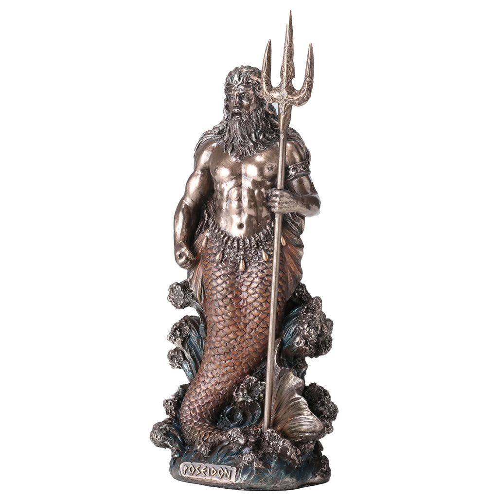 Poseidon – God of the Sea – Bronze-Finish Statue – 18 cm – view 3