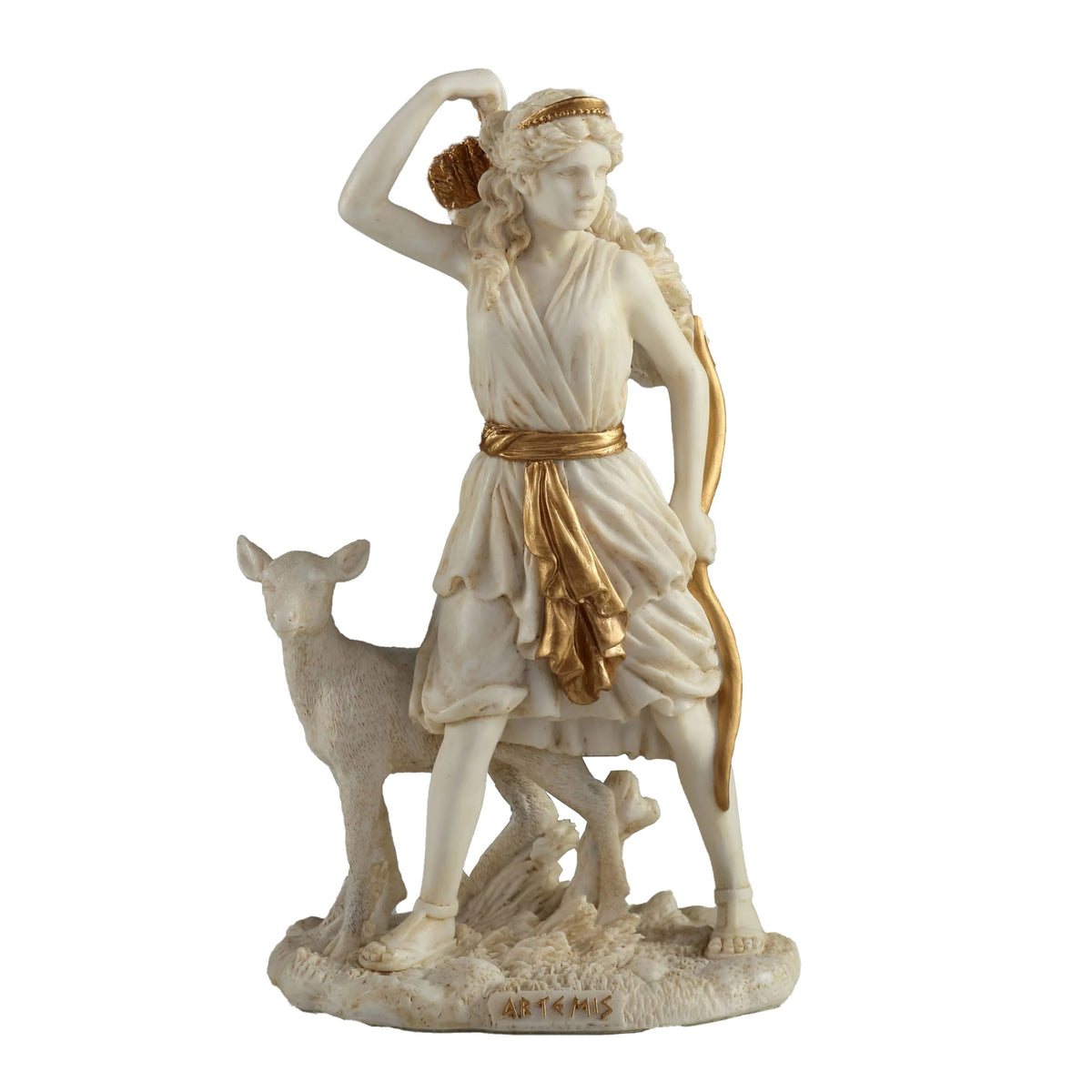 Artemis – Goddess of the Hunt – White Statue – 16.5 cm – view 1