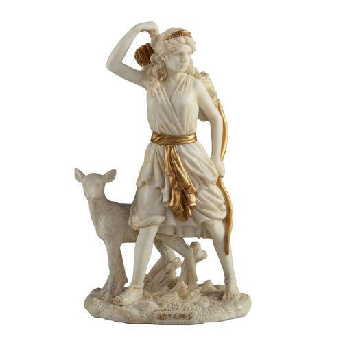 Artemis – Goddess of the Hunt – White Statue – 16.5 cm – view 1