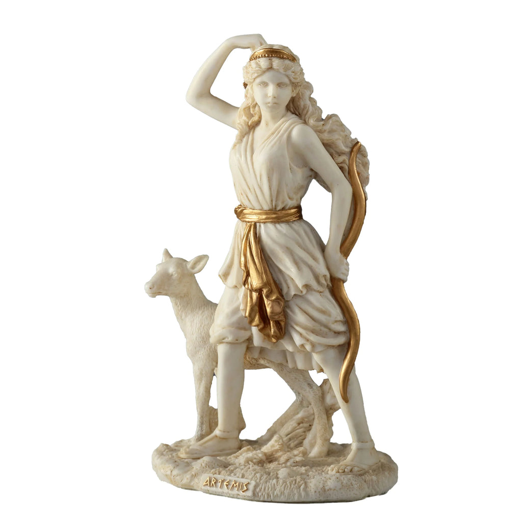 Artemis – Goddess of the Hunt – White Statue – 16.5 cm – view 2