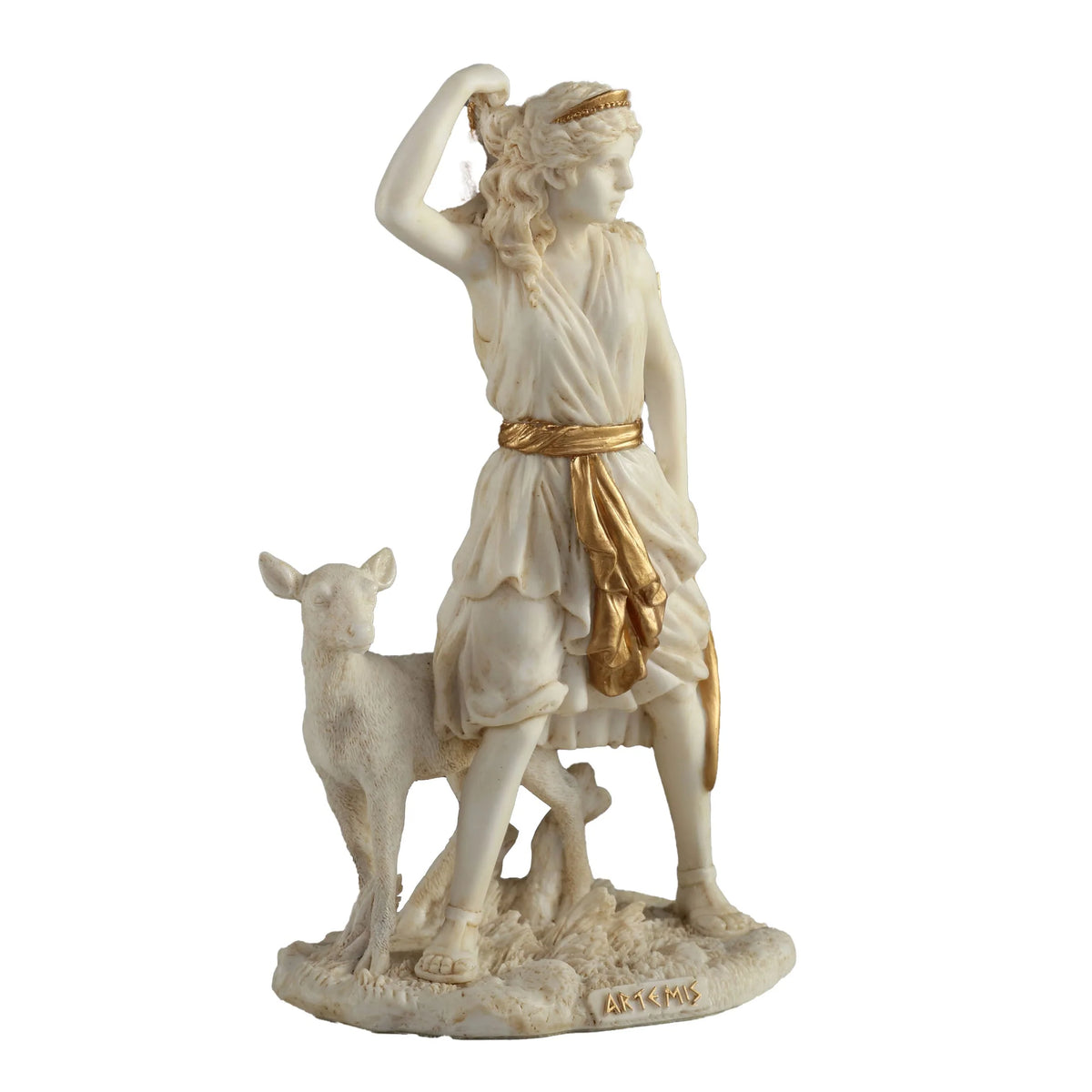 Artemis – Goddess of the Hunt – White Statue – 16.5 cm – view 3
