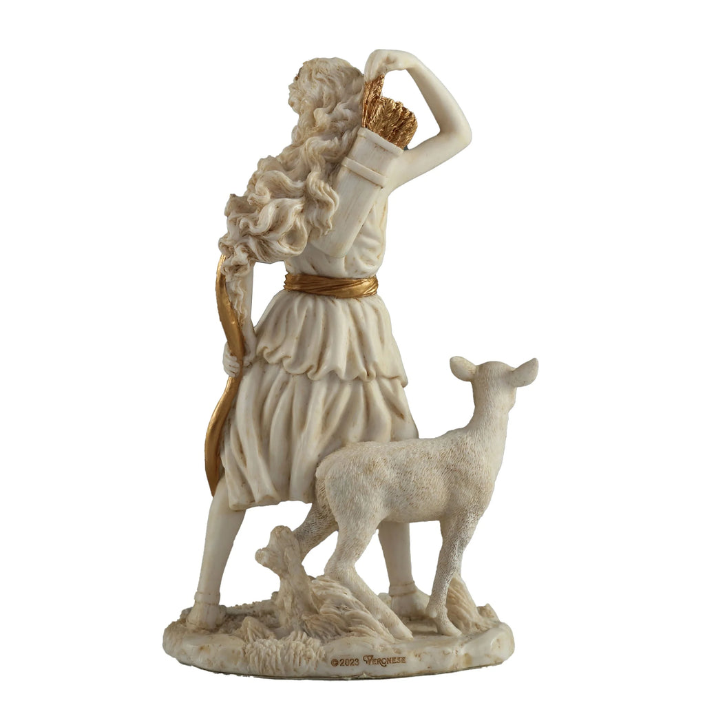 Artemis – Goddess of the Hunt – White Statue – 16.5 cm – view 4