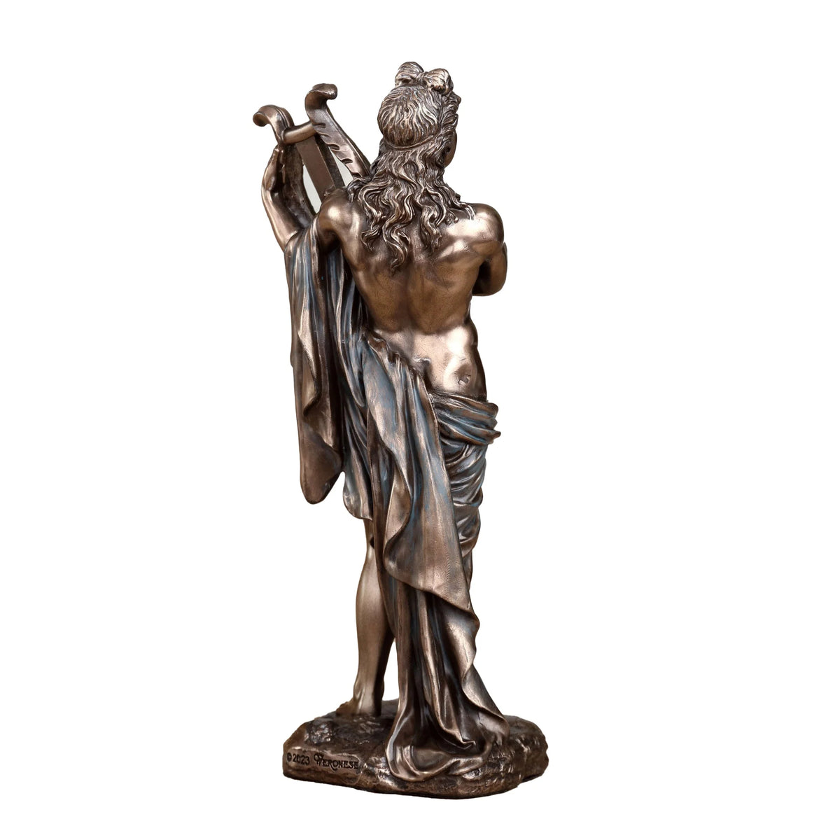 Apollo Playing the Lyre — Bronze-Finish Statue – 16 cm – view 3