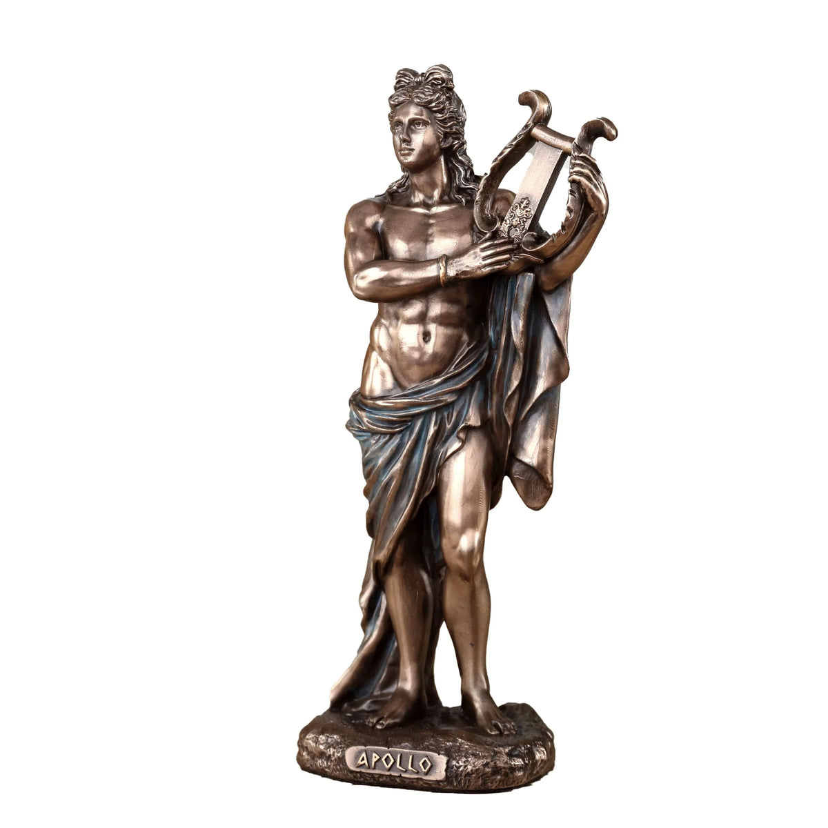 Apollo Playing the Lyre — Bronze-Finish Statue – 16 cm – view 4