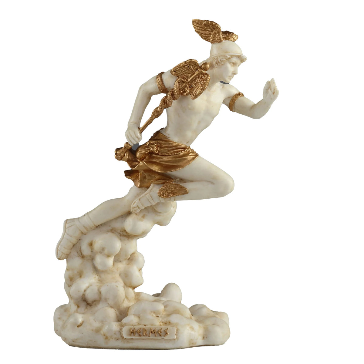 Hermes — Messenger of the Gods — White Statue – 15.5 cm – view 1
