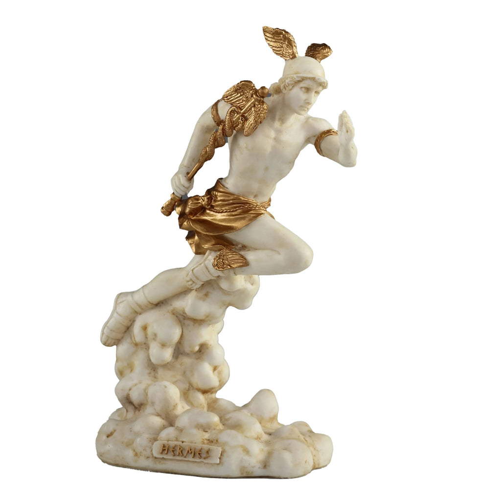 Hermes — Messenger of the Gods — White Statue – 15.5 cm – view 2