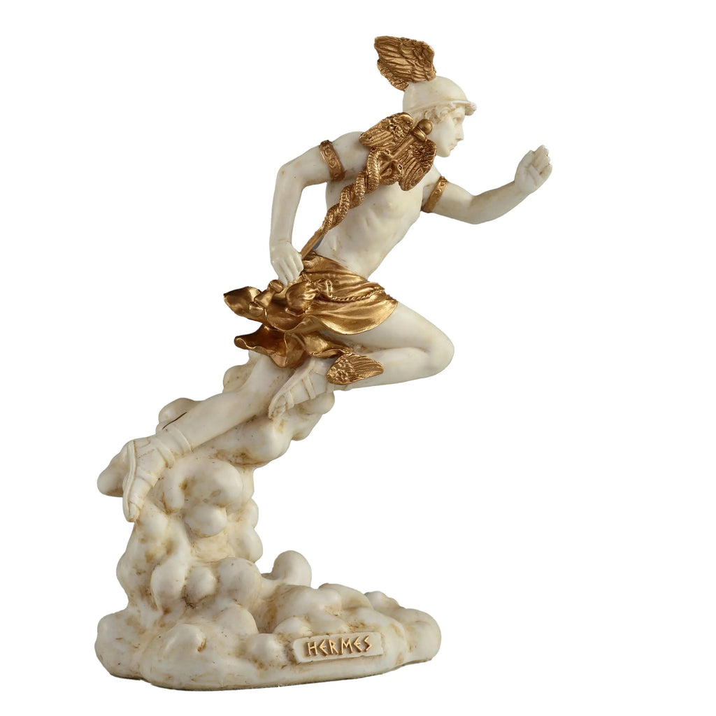 Hermes — Messenger of the Gods — White Statue – 15.5 cm – view 3