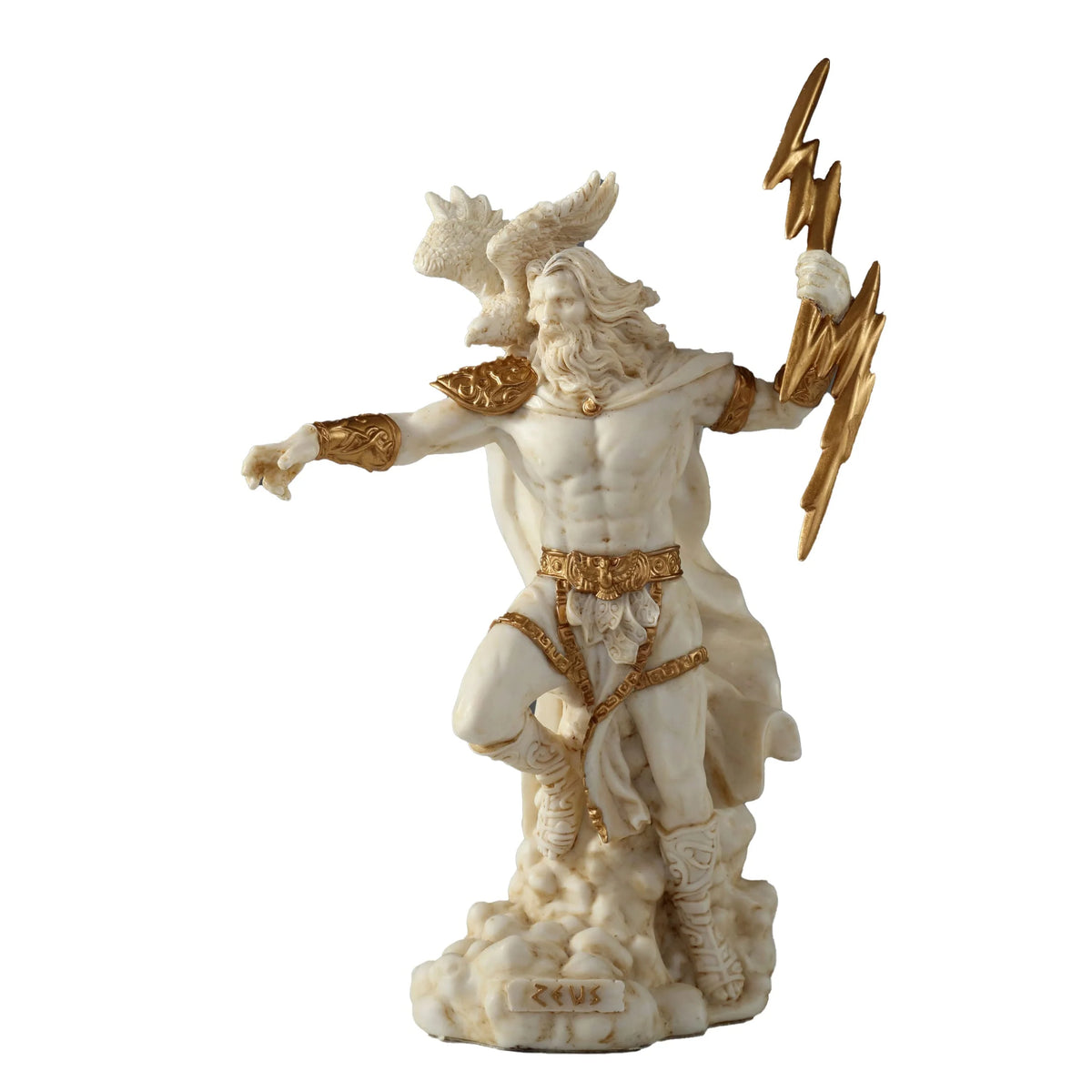 Zeus – God of the Sky – White Statue – 19 cm – view 1