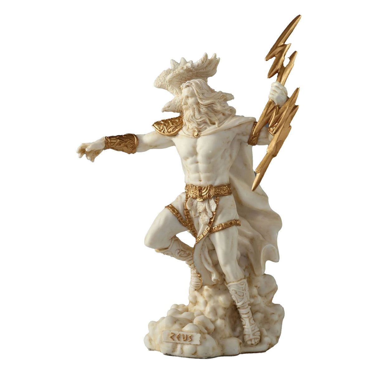 Zeus – God of the Sky – White Statue – 19 cm – view 2