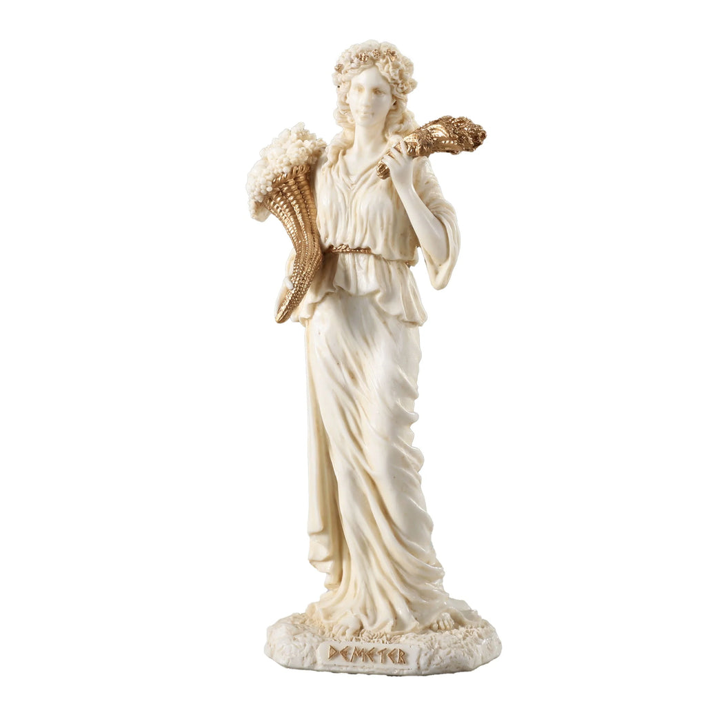 Demeter — Goddess of the Harvest — White Statue, 15 cm – view 4