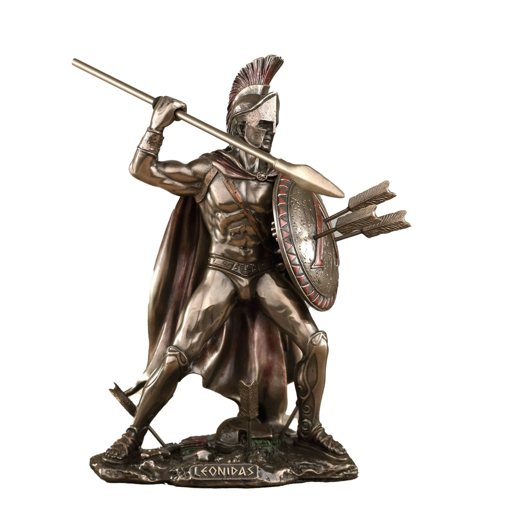 Leonidas with Spear and Shield – Bronze-Finish Statue – 15.5 cm – view 2