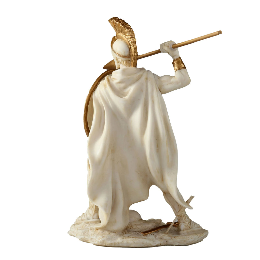 Leonidas with Spear and Shield – White Statue – 15.5 cm – view 3