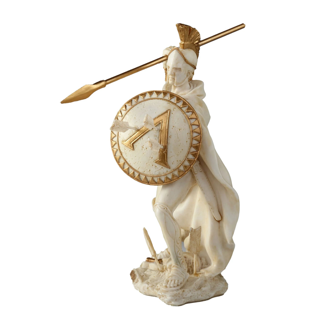 Leonidas with Spear and Shield – White Statue – 15.5 cm – view 4