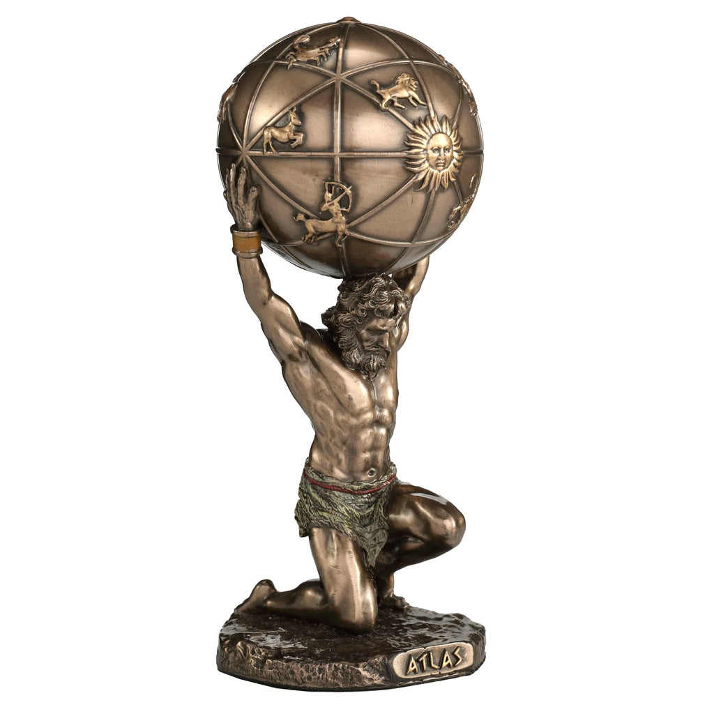 Atlas — The Titan Holding the Sky — Bronze Finish Statue, 14 cm – view 2