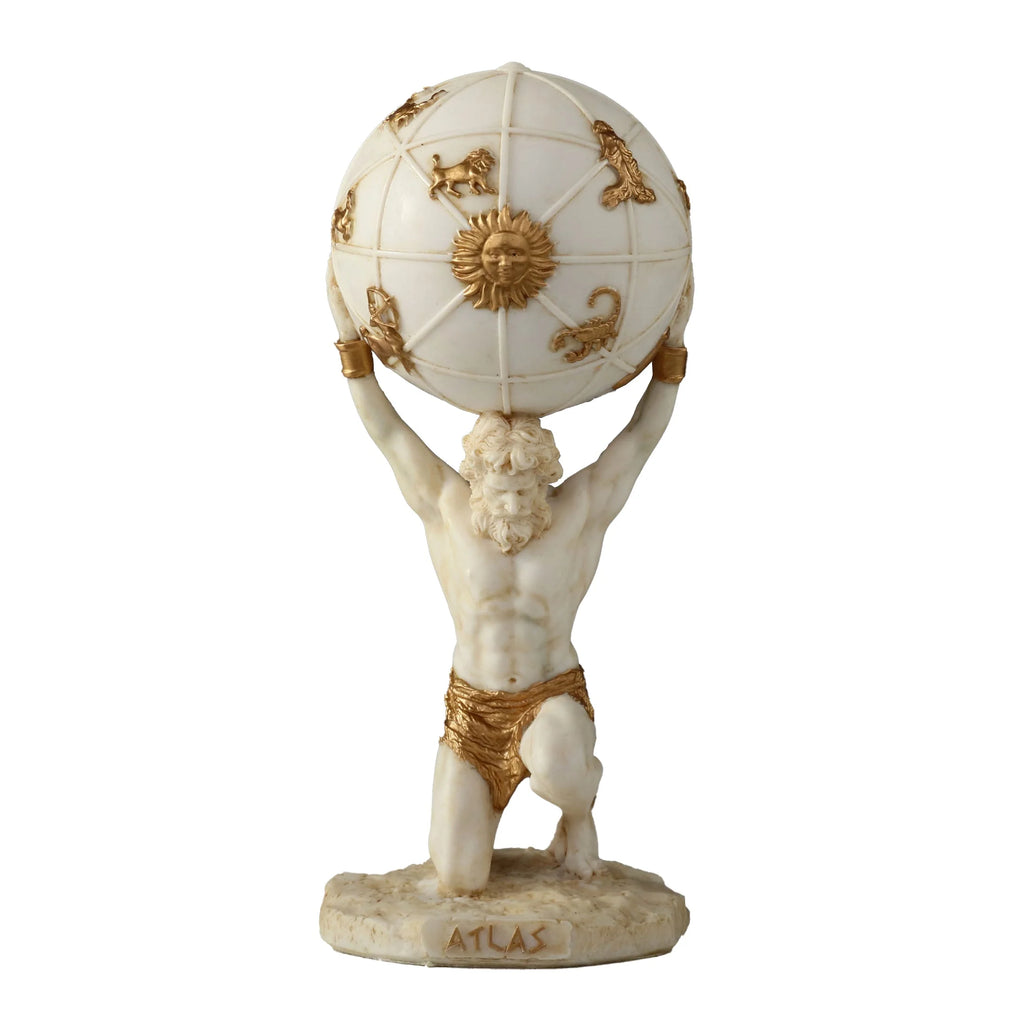 Atlas — The Titan Who Holds the Sky — White Statue – 14 cm – view 1