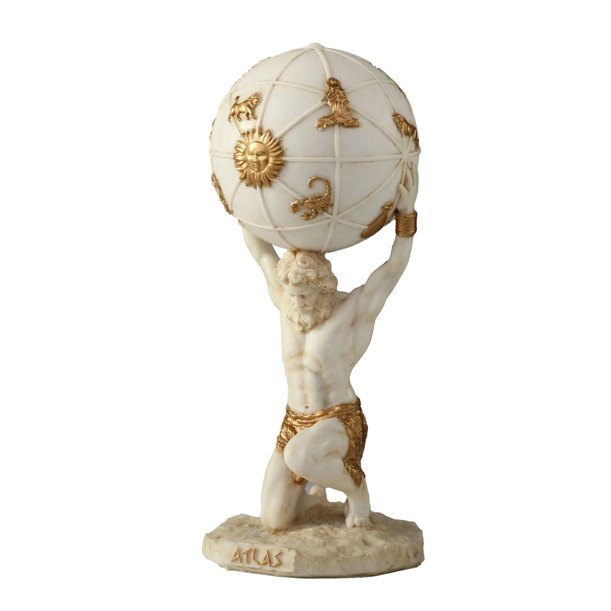 Atlas — The Titan Who Holds the Sky — White Statue – 14 cm – view 3