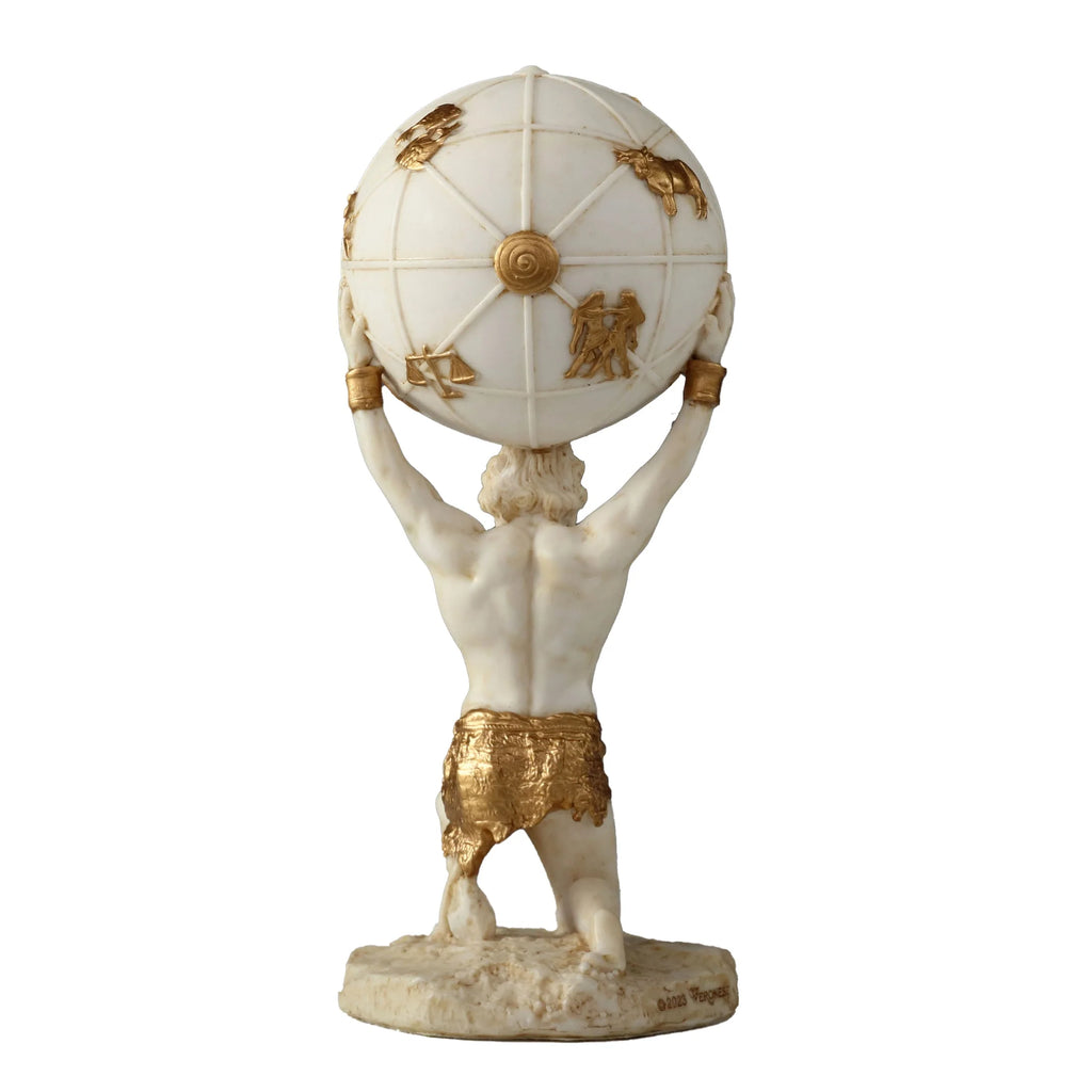Atlas — The Titan Who Holds the Sky — White Statue – 14 cm – view 4