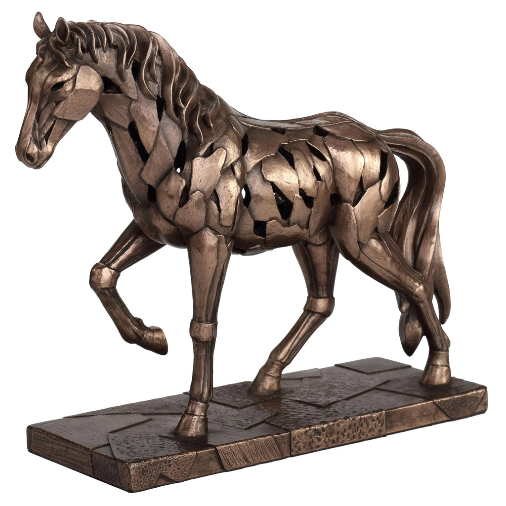 Walking Horse – Bronze-Finish Statue – 25.5 cm – view 1