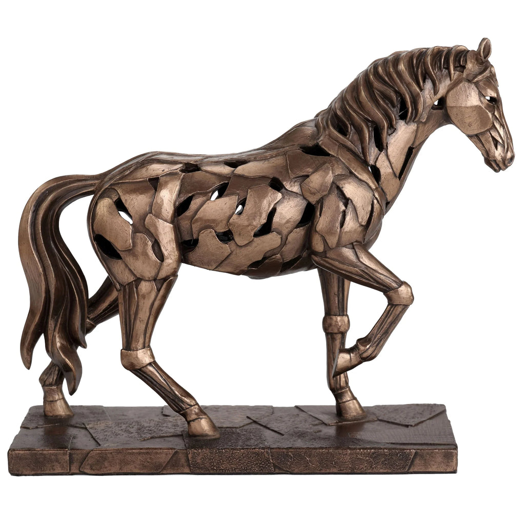 Walking Horse – Bronze-Finish Statue – 25.5 cm – view 2
