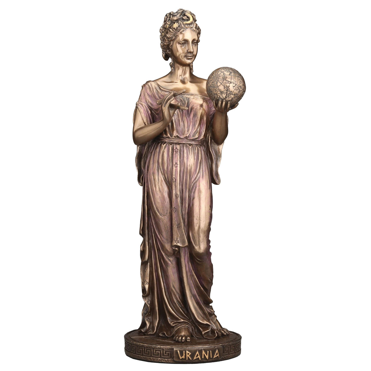 Urania, Muse of Astronomy – Bronze-Finish Resin Statue – 23 cm – view 1