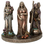 Triple Goddess — Maiden, Mother and Crone — Bronze Finish Statue, 12 cm – view 1