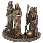 Triple Goddess — Maiden, Mother and Crone — Bronze Finish Statue, 12 cm – view 2