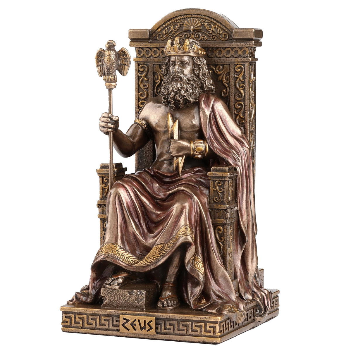 Zeus — God of the Sky and Thunder — Bronze-Finish Statue – 15.5 cm – view 1