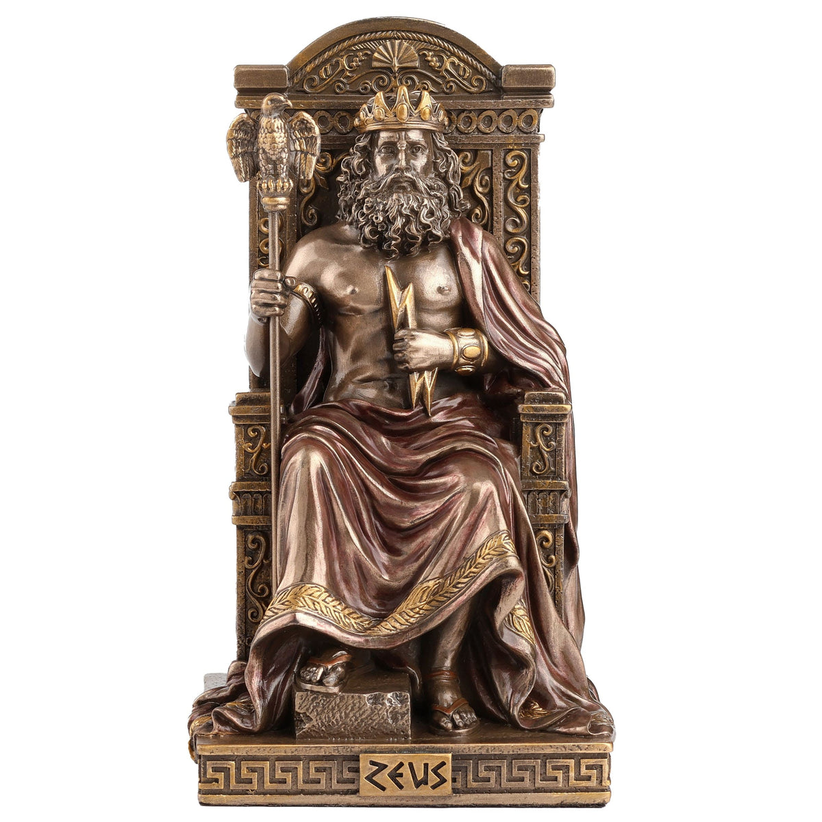Zeus — God of the Sky and Thunder — Bronze-Finish Statue – 15.5 cm – view 2