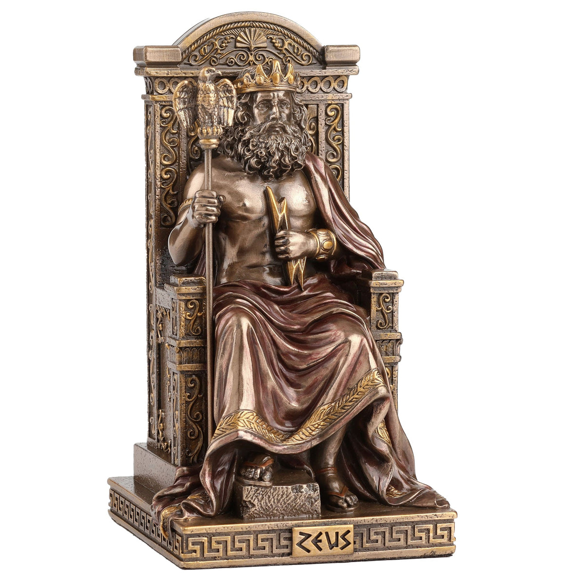 Zeus — God of the Sky and Thunder — Bronze-Finish Statue – 15.5 cm – view 3