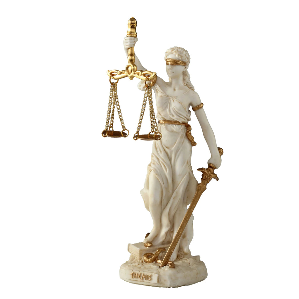 Themis, Goddess of Justice – White Statue – 16.5 cm – view 1