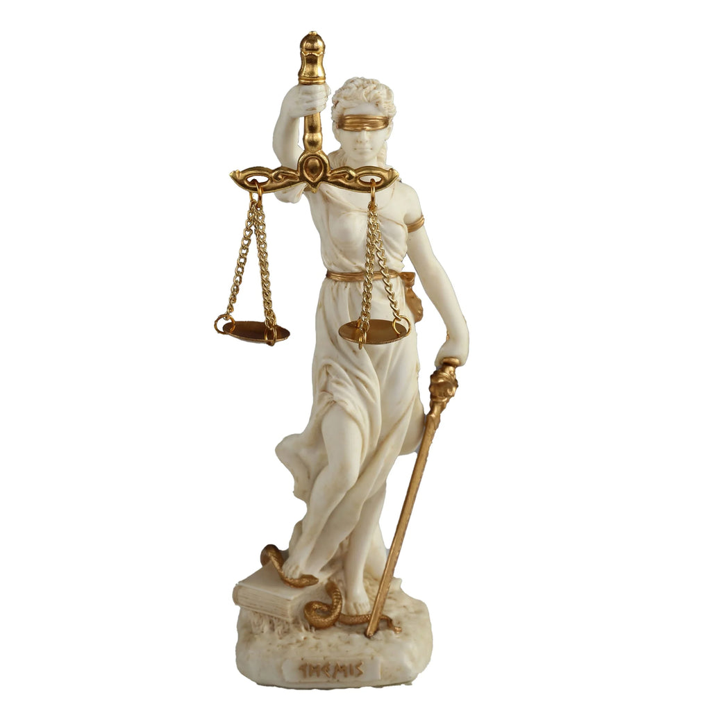Themis, Goddess of Justice – White Statue – 16.5 cm – view 2